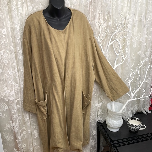 ZARA - OPEN FRONT LINEN BLEND DUSTER - FABULOUS! - Picture 4 of 9